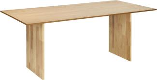 Tisch für 6 Personen MOORA 180 cm 90 cm Holzoptik Heller Holzfarbton