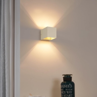 Qazqa Wandleuchte Transfer, ohne Leuchtmittel, G9, Beige, Modern, Aluminium, 1-flammig