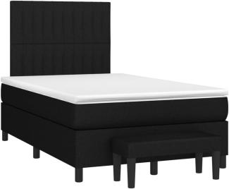 vidaXL Boxspringbett mit Matratze Schwarz 120x200 cm Stoff 3136743