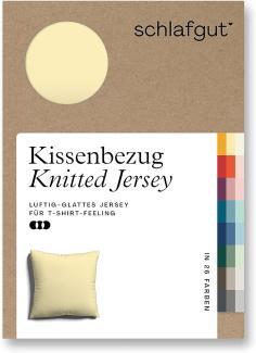 Schlafgut Knitted Jersey Bettwäsche | Kissenbezug einzeln 80x80 cm | yellow-mid