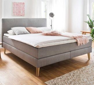 Boxspringbett Greta - Stoff Taupe H2&H3 180x200 cm