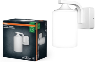 OSRAM LED-Außenwandleuchte, Endura Classic Lantern Cylinder, E27, IP43, weiß