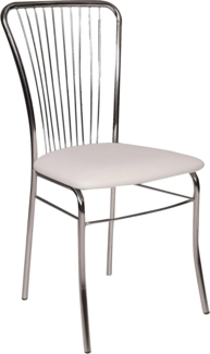 Dmora Moderner Stuhl aus Kunstleder, für Esszimmer, Küche oder Wohnzimmer, cm 54x45h93, weiße Farbe