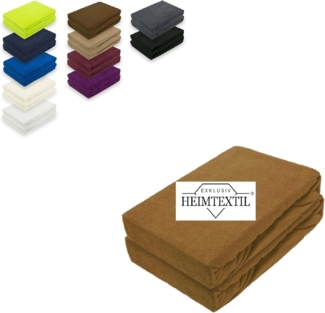 Frottee Spannbettlaken Rundumgummizug Marke Doppelpack 180 x 200 cm Nougat