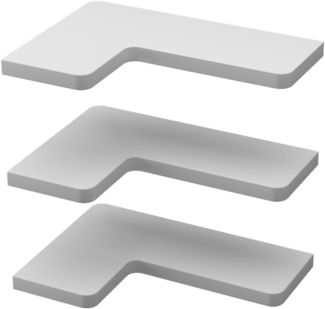 Vicco Eckregal Curva, Weiß, 40.5x2.5 cm 3er Set