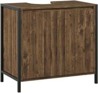 Waschbeckenunterschrank Naola Eiche/Schwarz 70 x 65 cm mit 2 geschlossenen Ablagefächern Vicco