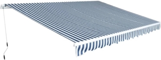 vidaXL Gelenkarmmarkise 450 cm Blau/Weiß 275565