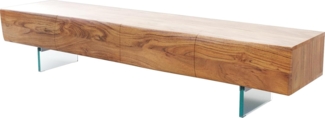 Lowboard New Live-Edge 175 cm Akazie Natur 4 Türen Glasfuß