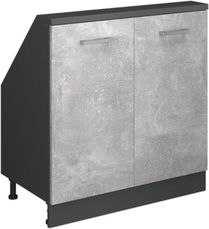 Dachschrägenschrank Rion Beton/Anthrazit mit 2 Türen Vicco