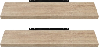 EUGAD Wandregal Wandboard 2er Set Hängeregal Holz Board Modern Eiche Gelb 100 x 22,9 x 3,8 cm 0118QJ-2
