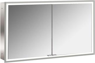 Emco asis prime Lichtspiegelschrank, Unterputzmodell, 2 Türen, mit Lichtpaket, 1200mm, Ausführung: Gehäuse Aluminium - Rückwand verspiegelt - 949706094