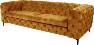 riess-ambiente 3-Sitzer MODERN BAROCK 235cm senfgelb · 3-Sitzer Couch aus Samt mit Federkern, Einzelartikel 1 Teile, Wohnzimmer · Sofa · Taschenfederkern · Chesterfield · Ziersteppung