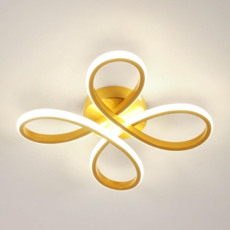 Comely LED Deckenleuchte, 30W 3375LM 30cm Modern LED Deckenlampe Deckenbeleuchtung für Wohnzimmer Schlafzimmer Esszimmer, Neutrales Licht 4500K, Gold