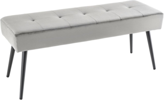 riess-ambiente Sitzbank BOUTIQUE 100cm dunkelgrau / schwarz (Einzelartikel, 1-St), Wohnzimmer · Samt · Metall · Esszimmer· Flur · Schlafzimmer