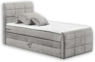 Boxspringbett mit Bettkasten 'KUBA' Grau 120x200 cm