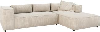 Eckcouch Brom 260x175 cm Cord Beige Recamiere rechts