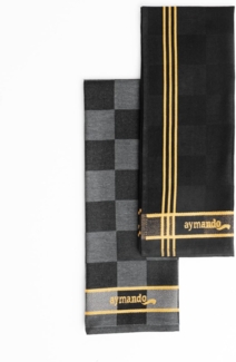Aymando Geschirrtuch Black-Gold Hotel, (Set, 2-tlg, Ägyptische Baumwolle), 50x90 cm