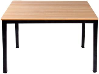 sogesfurniture Schreibtisch Computertisch Büromöbel PC Tisch, Stabil Bürotisch Arbeitstisch Esstisch aus Holz und Stahl, Einfache Montage, 100 x 60 x 75 cm, Teak & Schwarz AC3TB-100-SF