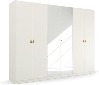 Rauch Möbel Homey by Quadra Spin Schrank Drehtürenschrank, Weiß, 6-trg. mit Spiegel, inkl. 3 Kleiderstangen, 3 Einlegeböden, BxHxT 271 x 210 x 54 cm