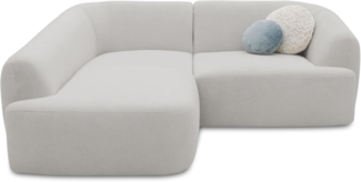 DOMO. collection Ecksofa 100 026, kleine Couch in L-Form, mit Taschenfederkern, organische Form, Sofa, Polsterecke, Eckcouch, Polstergarnitur 216 x 196 x 76 cm (BxTxH), silber