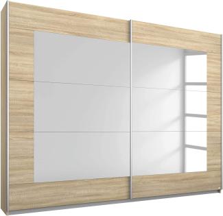 Rauch Möbel Alegro Schrank Schwebetürenschrank Kleiderschrank in Eiche Sonoma mit Spiegel 2-türig, inklusive Zubehörpaket Basic 2 Kleiderstangen, 2 Einlegeböden BxHxT 226 x 210 x 62 cm