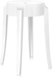 Kartell Charles Ghost, Hocker Small, H. 46 cm, Weiß, 2er-Satz