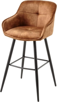 riess-ambiente Barhocker EUPHORIA rost braun / schwarz (Einzelartikel, 1 St), Esszimmer · Samt · Edelstahl · mit Lehne · Tresenstuhl · Barock Design