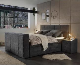 Boxspringbett Dobra 180x200 Anthrazit Bettkasten TV-Halterung