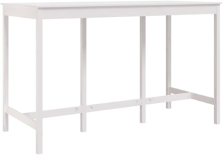 vidaXL Bartisch Weiß 180x80x110 cm Massivholz Kiefer 822163