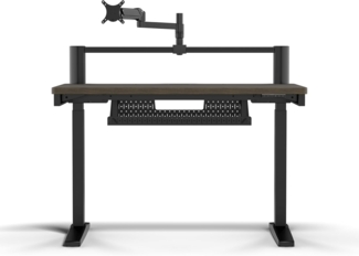 Corsair Platform:4 Elevate – 120x76 cm, Verstellbarer Höhe, Electric Stehender Computer Home Office Gaming-Schreibtisch, USB-Anschluss, Monitorarm Inbegriffen – Walnuss Dunkel Beize