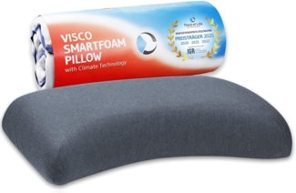 Nackenstützkissen LUNA QuickDry mit Schulterbogen für Seiten- und Rückenschläfer, aus Visco Schaum, höhenverstellbar und ergonomisch