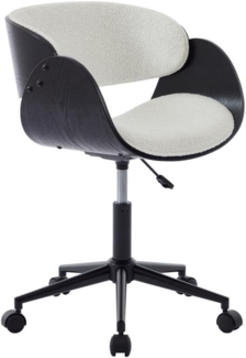 Vente-unique - Bürostuhl höhenverstellbar - Bouclé-Stoff & Metall - Weiß & Schwarz - JELSA
