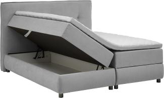 Atlantic Home Collection TILO Boxspringbett mit Bettkästen, 140x200 cm, Stoff, Hellgrau, 140x200 cm