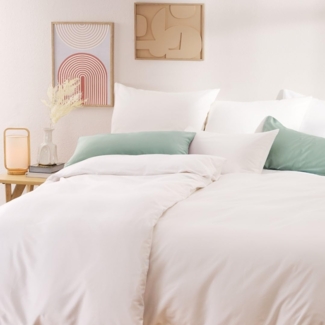 Blumtal Bettwäsche Oeko Tex Zertifizierte Mako Satin Bettwäsche 100% Baumwolle, Bettdeckenbezug mit frei wählbaren Kissenbezug