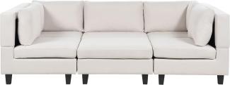 Beliani 'Unstad' Sofa, Beige, Leinenoptik, 72 x 76 x 228 cm, mit Ottomane, U-Form