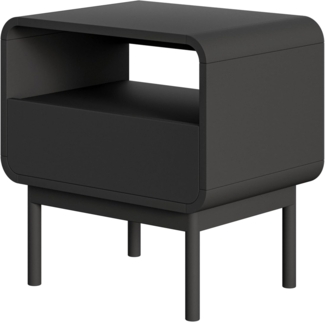 Selsey 'Oro' Nachttisch mit Schublade, schwarz, ca. 61 x 54 x 40 cm