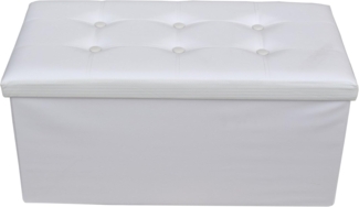 Rebecca Mobili Fußhocker modernes Design, Ottomane Sitzbank in Weiß, Wohnaccessoire Haus Wohnzimmer, Wohnbereich – Maße: 38x76 x P 38 cm (HxLxB) - Art. RE4620