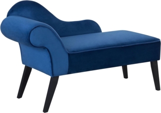Chaiselongue Samtstoff kobaltblau linksseitig BIARRITZ