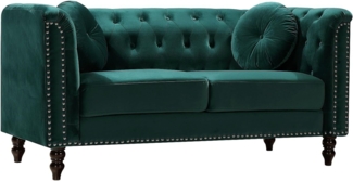 Vente-unique - Sofa 2-Sitzer - Samt - Grün - TURNER
