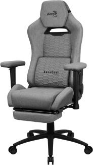 Aerocool ROYALASHGR, Premium Ergonomischer Gaming-Stuhl, Bein, Aeroweave-Technologie, Grau