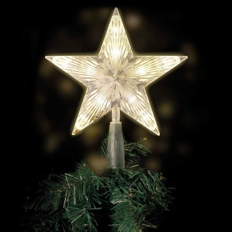 LED Baumspitze Stern Weihnachtsbaumspitze 10 LEDs Kabel transparent