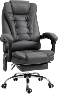 Vinsetto Schreibtischstuhl Bürostuhl mit Massagefunktion, Ergonomisch Drehstuhl mit Wärmefunktion (Computerstuhl, 1 St), höhenverstellbar, Grau
