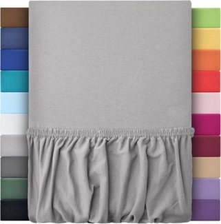 leevitex® Spannbettlaken Spannbettlaken Topperbezug Premium 170, Gummizug: rundum, extra schwere Ausführung, 180x200 - 200x220 cm, 100% Mako-Baumwolle