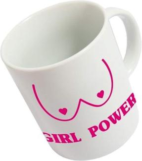 becher Girl Power 355 ml Keramik weiß-rosa