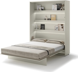 MEBLINI Schrankbett Bed Concept - BC-12 - 160x200cm Vertikal - Kaschmir - Wandbett mit Lattenrost - Klappbett mit Schrank - Wandklappbett - Murphy Bed - Bettschrank