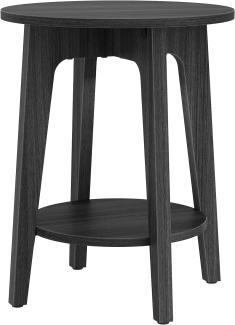 Vasagle runder Beistelltisch mit unterer Ablage, Holzspanplatte Schwarz, 40x50 cm