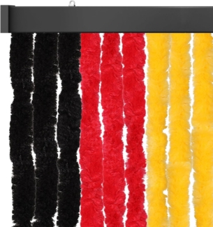 Flauschvorhang 120x220 Unistreifen schwarz - rot - gelb