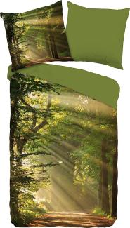 good morning Renforcé Bettwäsche 2 teilig Bettbezug 155x220 cm Kopfkissenbezug 80x80 cm Woods 2680.44.12 Green