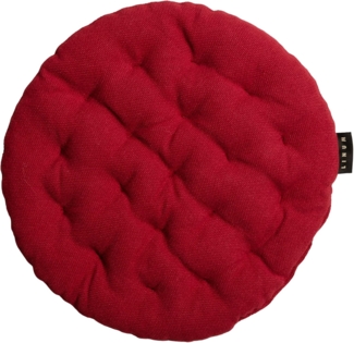 LINUM PEPPER Elegantes Rundes Sitzkissen Ø 37cm, 100% Baumwolle, Maschinenwaschbar, Rot