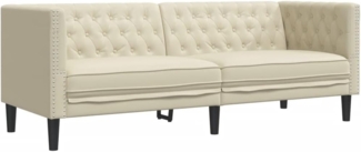 Chesterfield-Sofa 3-Sitzer Creme Kunstleder 372667